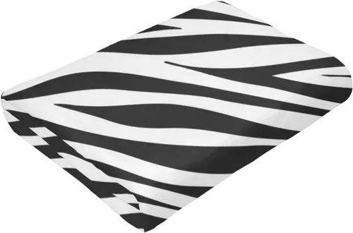 Vista 5 de Manta de microfibra ultrasuave con estampado de cebra, manta de microfibra de lujo para todas las estaciones, manta cálida para ropa de cama, sofá