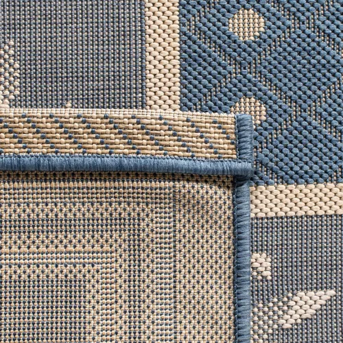 Vista 4 de SAFAVIEH Courtyard Collection - Alfombra de pasillo, 2 pies 3 pulgadas x 6 pies 7 pulgadas, color azul y marfil, no desprende pelusa y de fácil