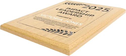 Vista 3 de Placa personalizada con acabado de roble de 9 x 12 pulgadas para premios y reconocimiento, placa personalizada con respaldo con cerradura