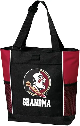 Vista 4 de Broad Bay Florida State Tote Bags Official FSU Game Day Bag Florida State Logo, 600D Polyester Canvas, Adjustable Web Handles, Front Pocket, Side