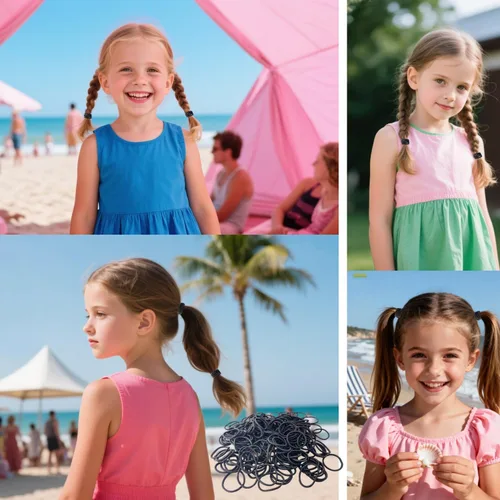 Vista 5 de Ligas pequeñas superelásticas para el cabello para niñas y niños pequeños, no se rompen, elásticos para coletas, coleteros para el cabello, no se