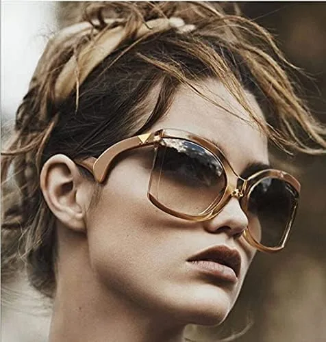 Vista 2 de FEISEDY gran tamaño cuadrado mariposa gafas de sol curvado brazo rizado marco mujeres moda sombras B4035