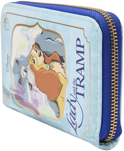 Vista 4 de Loungefly Disney Lady and the Tramp Classic Book Wallet, Varios colores, Cremallera alrededor