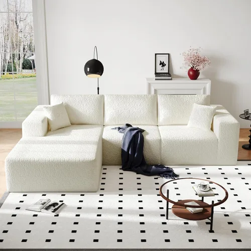 Vista 12 de Sofá seccional modular en forma de nube, sofá modular de combinación DIY para sala de estar, sofás de asiento de amor tejidos únicos con 2