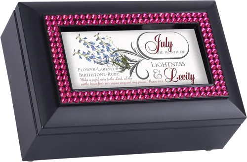 Vista 10 de Ebros Gift Cottage Garden - Caja de música con piedra natal y flores, toca todas las canciones clásicas americanas