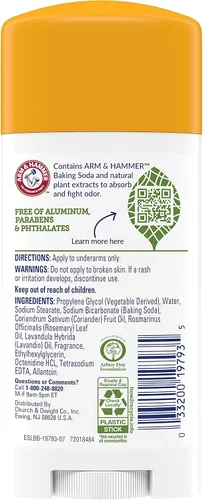 Vista 3 de Arm & Hammer Essentials, desodorante natural, Fresco, 2.5 onzas, paquete de 2