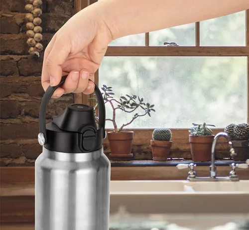 Vista 7 de EIPOSAU Spout Lid for YETI Rambler Bottle, BPA Free, Ideal Chug Cap for YETI, Fits 18 26 36 64 oz Bottles, Replacement Lids with Push Button & Lock