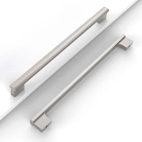 Vista 33 de Paquete de 12 manijas de níquel satinado cepillado de 5 pulgadas (5.039 in) para gabinetes de cocina, tiradores de cajones de cocina, accesorios