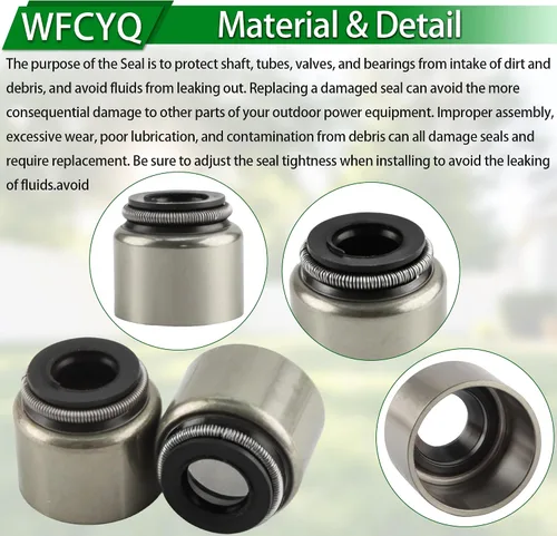 Vista 6 de Retén de válvula compatible con Briggs & Stratton 690968 499236 494435 690235 (paquete de 4)