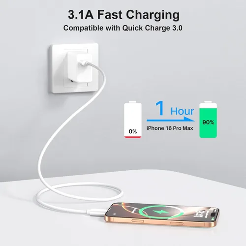 Vista 5 de Cable corto USB A a USB C 3.1 de 6 pulgadas, 0.5 pies, cable de transferencia de datos de alta velocidad de 10 Gbps compatible con MacBook Pro, iPad