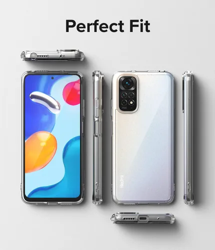 Vista 7 de Ringke Fusion - Funda compatible con Redmi Note 11/11S 4G (6.43 pulgadas), parte trasera dura transparente a prueba de golpes, funda protectora