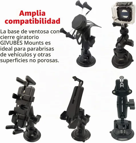 Vista 7 de Base de ventosa de montaje con ventosa con bola de 1" para parabrisas de vehículos