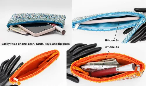 Vista 5 de Embrague de cuentas bolso de noche pulsera formal hecho a mano de comercio justo y de origen ético