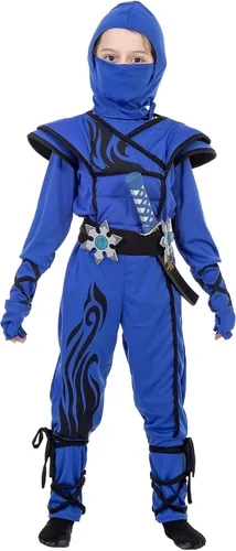 Vista 3 de Disfraz de ninja para niños con accesorios para niños, disfraces de Halloween, cumpleaños, juego de rol