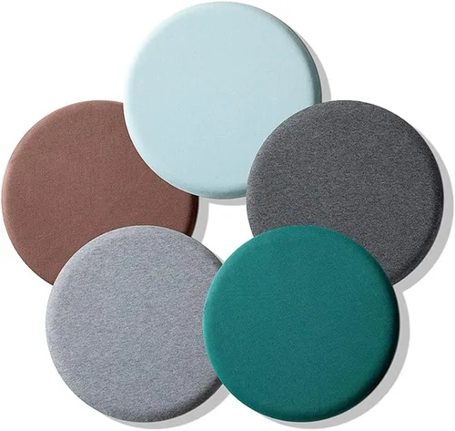 Vista 4 de Cojín redondo de espuma viscoelástica para silla de oficina en casa, color azul claro, 12 pulgadas