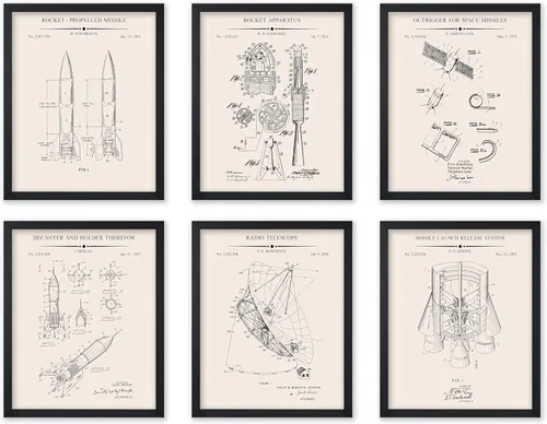 Vista 73 de Poster Master Juego de 6 Pósters Vintage de Planos de Aviación - Impresión de Patente de Avión - Arte de Aeronaves - Arte de Aviación - Arte