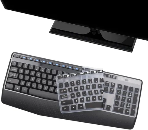 Vista 4 de i-Tensodo Logitech MK345 - Funda para teclado inalámbrico Logitech MK345, 2 unidades, color negro y transparente