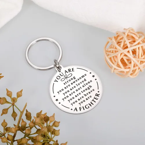 Vista 2 de Regalos para mujeres y hombres, llaveros inspiradores para él y ella, regalos después de la cirugía para hombres y mujeres, plateado