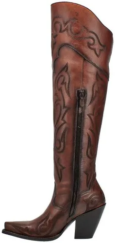 Vista 2 de Dan Post Seductress Botas por encima de la rodilla de cuero castaño