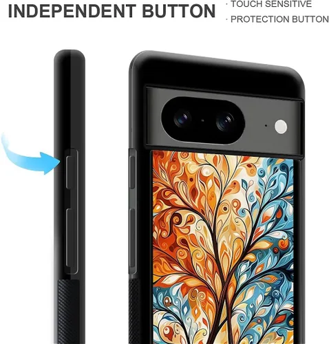Vista 1919 de Compatible con Google Pixel 4A 5G Mobile Case Creative Acrylic Panel trasero Silicona Protección Grip especialmente diseñado para Google Pixel 4A 5G