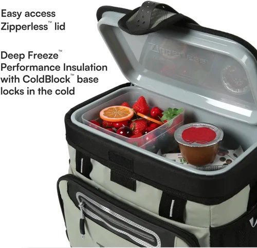 Vista 2 de Titan by Arctic Zone Deep Freeze Cooler - Zipperless Hardbody Cooler - Deep Freeze Insulation, HardBody Liner, and SmartShelf Seagrass