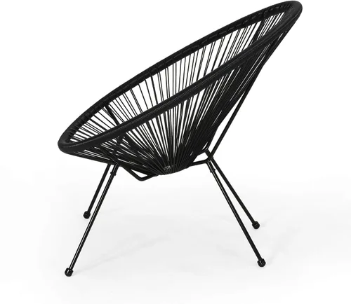 Vista 5 de GDFStudio Noble House Anson - Silla de tela hamaca para exteriores, color negro (juego de 2)