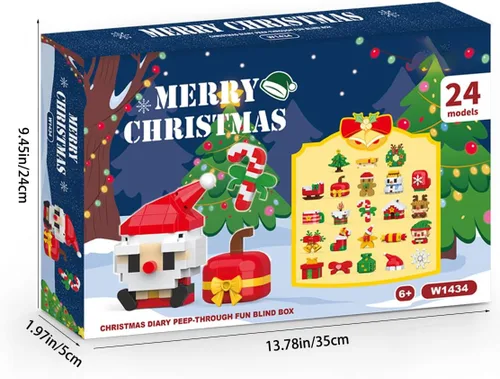 Vista 4 de Christmas Advent Calendar 2026 Building Sets Compatible with Lego Christmas 24 Days Countdown Gifts 24 Packs Christmas Model Building Micro Blocks