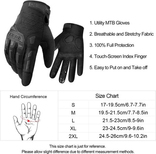 Vista 6 de INBIKE Guantes MTB para ciclismo de montaña Sirven para pantalla táctil con acolchado de etilvinilacetato grueso y protección de nudillos de caucho