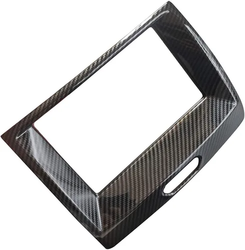Vista 3 de ruihe Cubierta de marco de navegación central interior de color de fibra de carbono compatible con Ford Ranger 2015 2016 2017 2018 2019 2020 2021