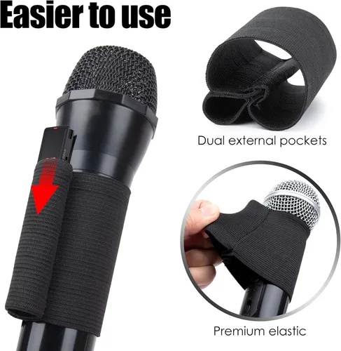 Vista 6 de YOUSHARES Funda elástica para micrófono de mano, adjunta el micrófono de mano (Shure SM58, Behringer XM8500) en Sony TX660/TX650 para un audio más