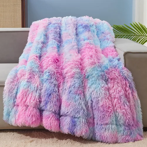 Vista 8 de GONAAP Manta de Tiro Difusa de Piel Sintética Negra Súper Suave Acogedora Felpa Difusa Peluda para Sofá Sillón Cama (Negro, Tiro(50"x60"))