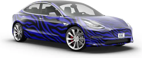 Vista 5 de Rwraps - Rollo de película de vinilo brillante con diseño de cebra azul, 59 pulgadas x 1 pie para automóvil