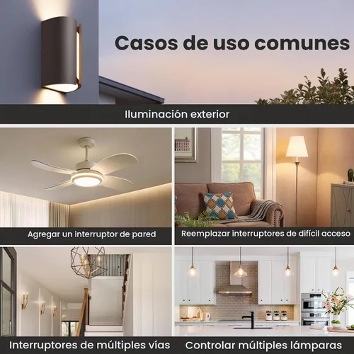 Vista 6 de SURAIELEC Kit de interruptor de luz inalámbrico y receptor, negro, control