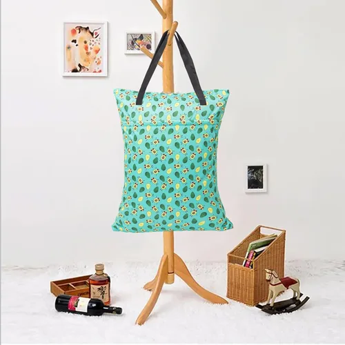 Vista 5 de ALVA ALVABABY - Paquete de 2 pañales grandes de tela impermeable para colgar en seco y húmedo, con bolsillos dobles con cremallera, 25 x 18 pulgadas
