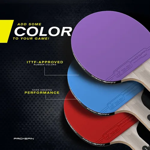 Vista 5 de PRO-SPIN Ping Pong Paddles – ITTF Approved Professional Table Tennis Rackets with Carbon Fiber for Superior Control 7-Ply Blade, Premium Rubber