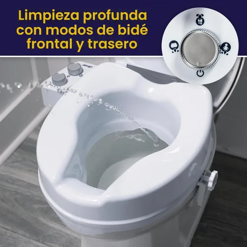 Vista 3 de Drive Medical PreserveTech Asiento de Inodoro Elevado con Bidet (Agua Ambiente) Elevación de Asiento de Inodoro, Asientos de Inodoro Elevados