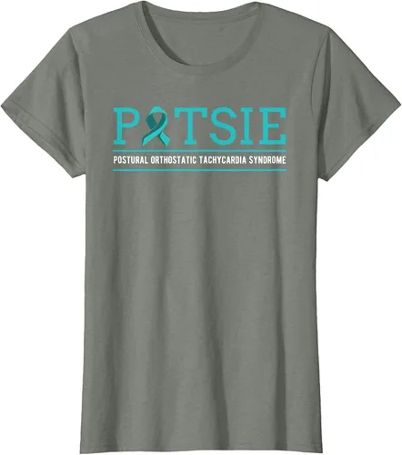 Vista 3 de POTS Dysautonomia Turquoise Ribbon Autonomic Dysfunction T-Shirt Asphalt Grey