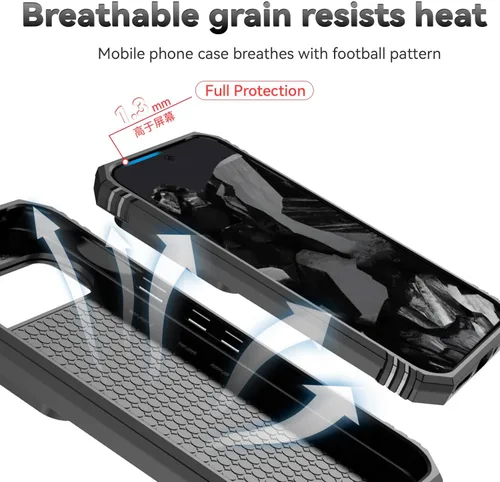 Vista 9 de Funda para Google Pixel 9 Pro XL con cubierta para lente de cámara, protector de pantalla HD, doble capa de grado militar a prueba de caídas