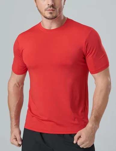 Vista 3 de Paquete de 5 camisetas de manga corta, con cuello redondo y de secado rápido para hombre, camisetas deportivas para correr, entrenar o ir al gimnasio