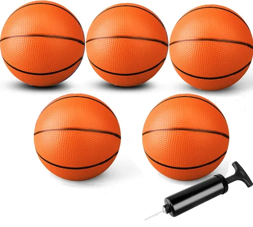 Vista 9 de Anzmtosn Mini Basketball Toys for Over Door Indoor Hoops - 7 Inch Pool Basketballs with Pump, Beach Balls, Water Toys for Inflatables Hoops