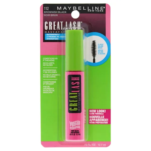 Vista 27 de Maybelline Great Lash Maquillaje de Máscara Lavable, Fórmula Voluminizadora que Acondiciona y Engrosa las Pestañas, Color Negro Muy Profundo, 2 Muy