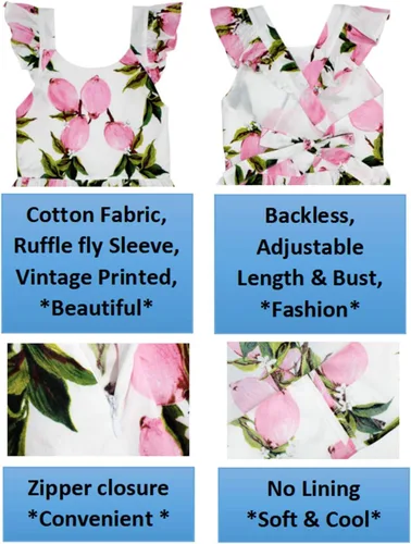 Vista 218 de Vestido de verano para niña, de algodón, con diseño floral