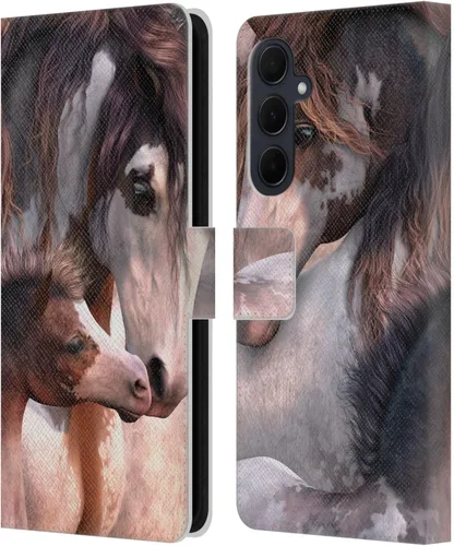 Vista 136 de Head Case Designs Officially Licensed Laurie Prindle A Morgan Christmas Western Stallion Leather Wallet Case Compatible with Samsung Galaxy A07 4G