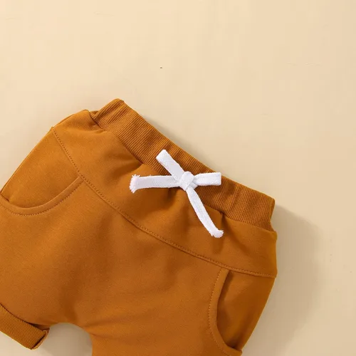Vista 7 de Lanqiuer Conjunto de ropa para bebé niño pequeño, camisa de manga corta, pantalones cortos, conjunto de verano para niños, 2 piezas, trajes casuales