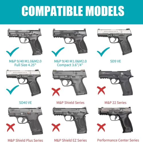 Vista 2 de Funda M&P 9MM, Funda OWB de Paleta Compatible con Smith & Wesson M&P 9MM/.40 M2.0 Tamaño Completo 4.25'', M2.0 Compacto 4'' 3.6'', SD9 VE/SD40 VE