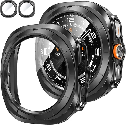 Vista 14 de Tensea [Paquete de 2]: Funda protectora de pantalla para Samsung Galaxy Watch FE 2024/5 2022/4 2021, accesorios de 1.57 pulgadas, cubierta