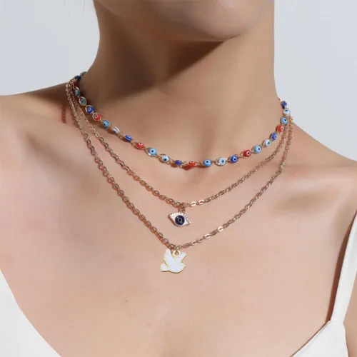 Vista 6 de Collar con dijes para paloma, accesorios para palomas, pájaros, accesorios para bricolaje, 50 piezas de manualidades de palomas para hacer joyas