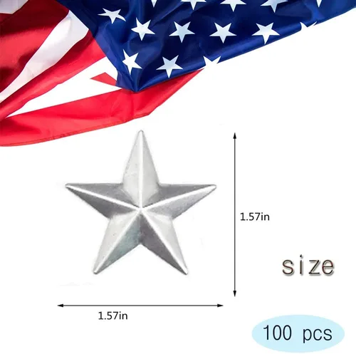 Vista 2 de vibnumom Mini estrella de granero de metal con estrellas mágicas de Texas plateadas, suministro para casa de campo occidental retro, vintage