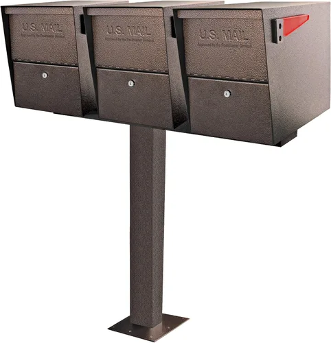 Vista 3 de Mail Boss 7143 Barra espaciadora de caja para aplicaciones de tres buzones, 3, bronce