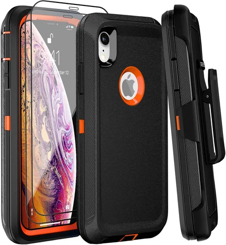 Vista 24 de Funda para iPhone 14 Pro Max de 6.7 pulgadas con clip para cinturón con 2 protectores de pantalla, 2 protectores de lente de cámara, cubierta
